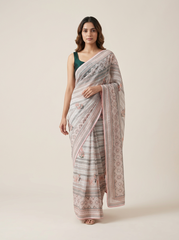 Perla Saree Set- Blush Pink