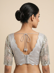 Grey Hand Embroidered blouse