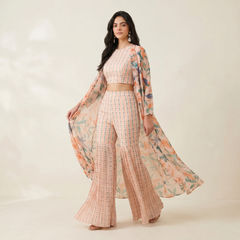 Zahia Peach Cape Set