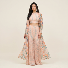 Zahia Peach Cape Set