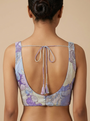 Blue Floral Highlighted Blouse