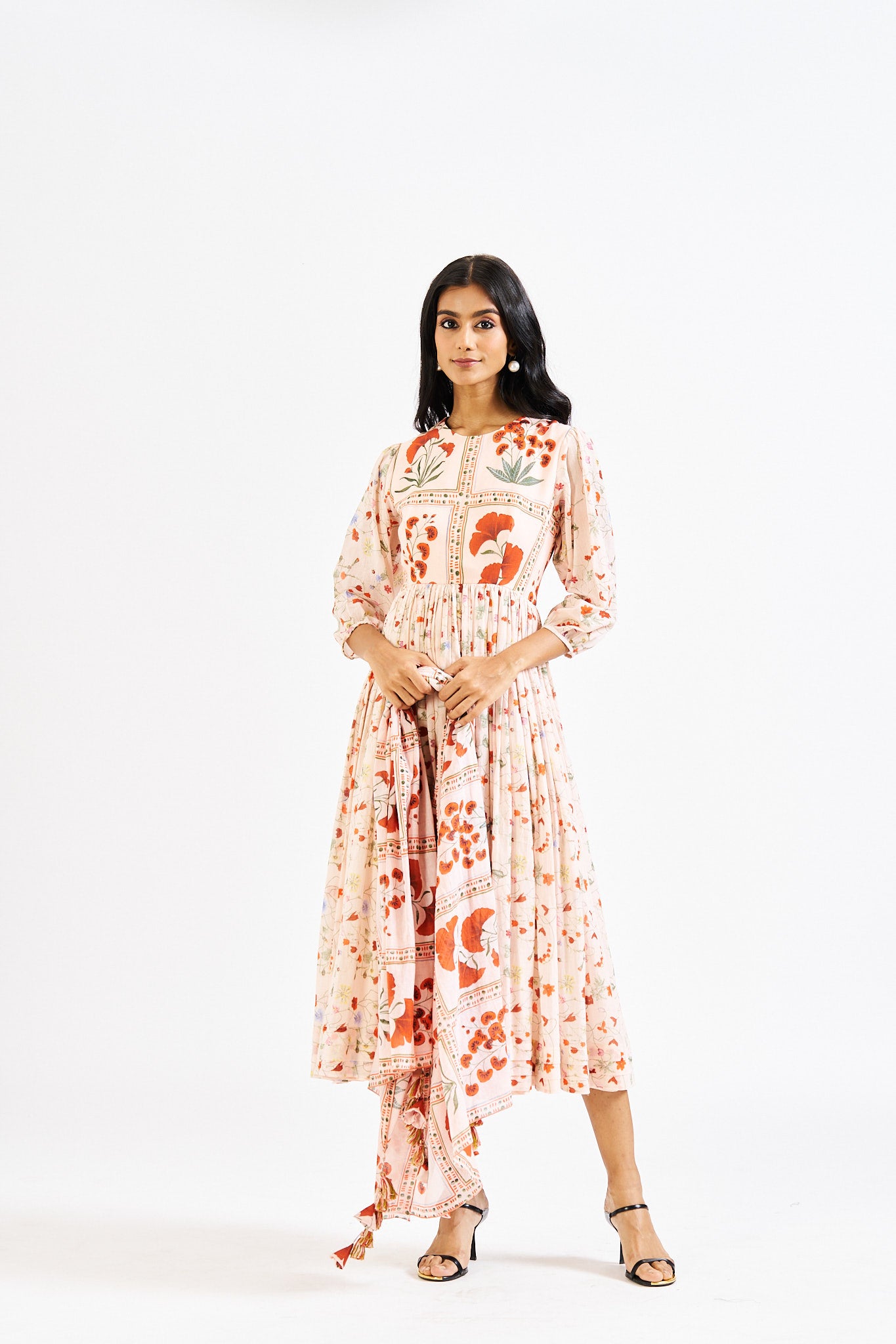 Cherrie dress with dupatta - Red