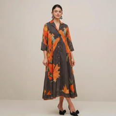 Shelly Dress- Charcoal Brown