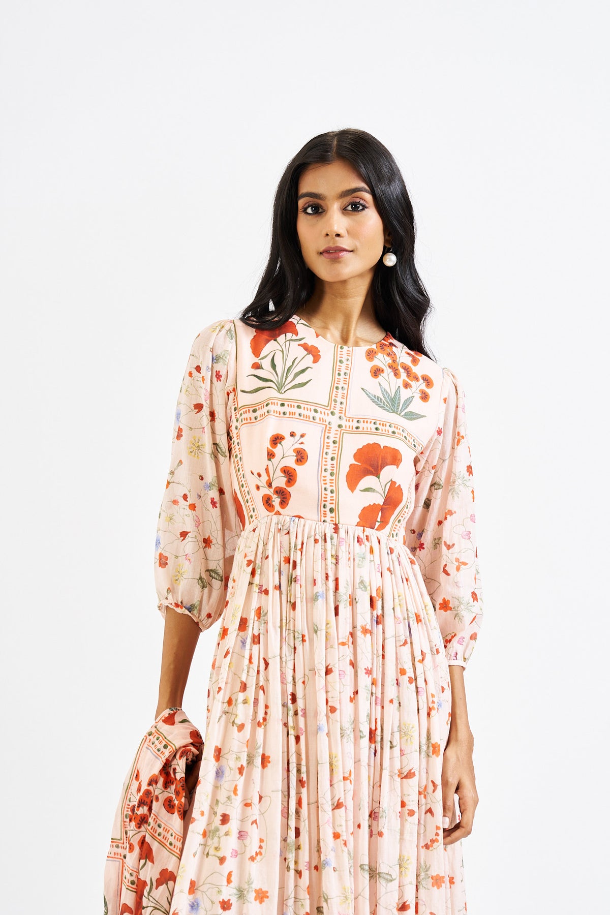Cherrie dress with dupatta - Red