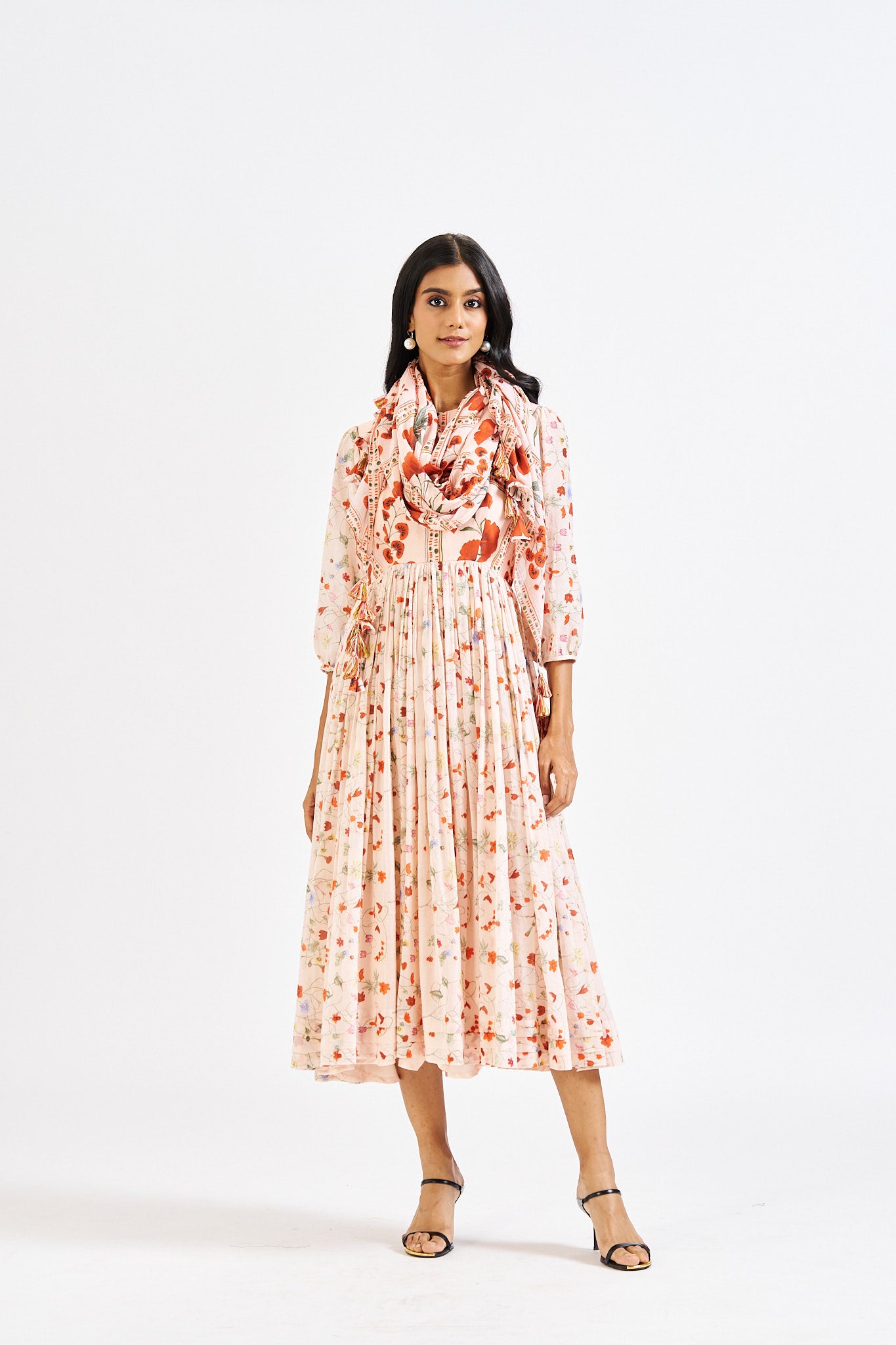 Cherrie dress with dupatta - Red