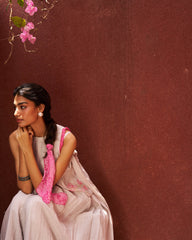 Chaitra Jumpsuit With Cape - Chrome Grey