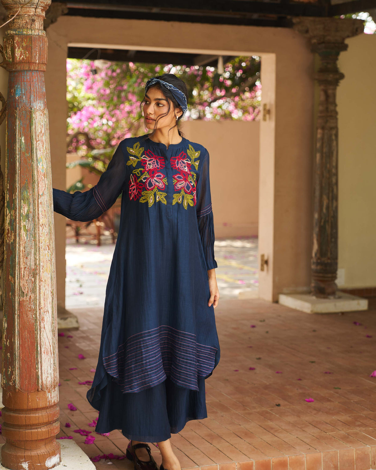 Aabha Kurtha Set - Navy Blue