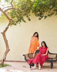 Trisha Kurtha Set - Orange