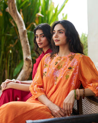 Trisha Kurtha Set - Orange