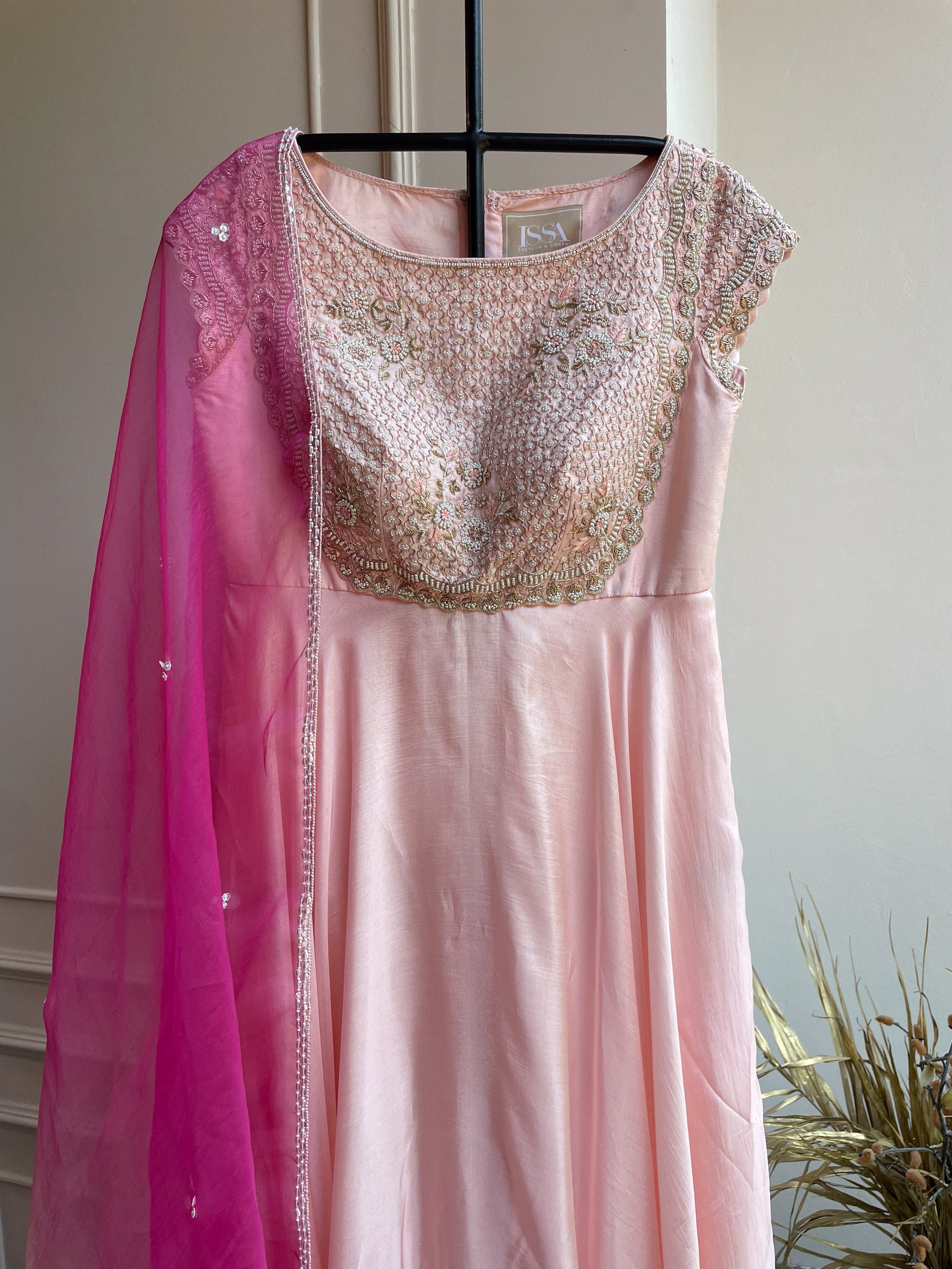 Aisha Pink Anarkali with Dupatta