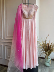 Aisha Pink Anarkali with Dupatta