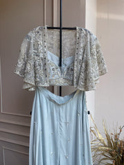 Arella palazzo set with cape - Ice Blue