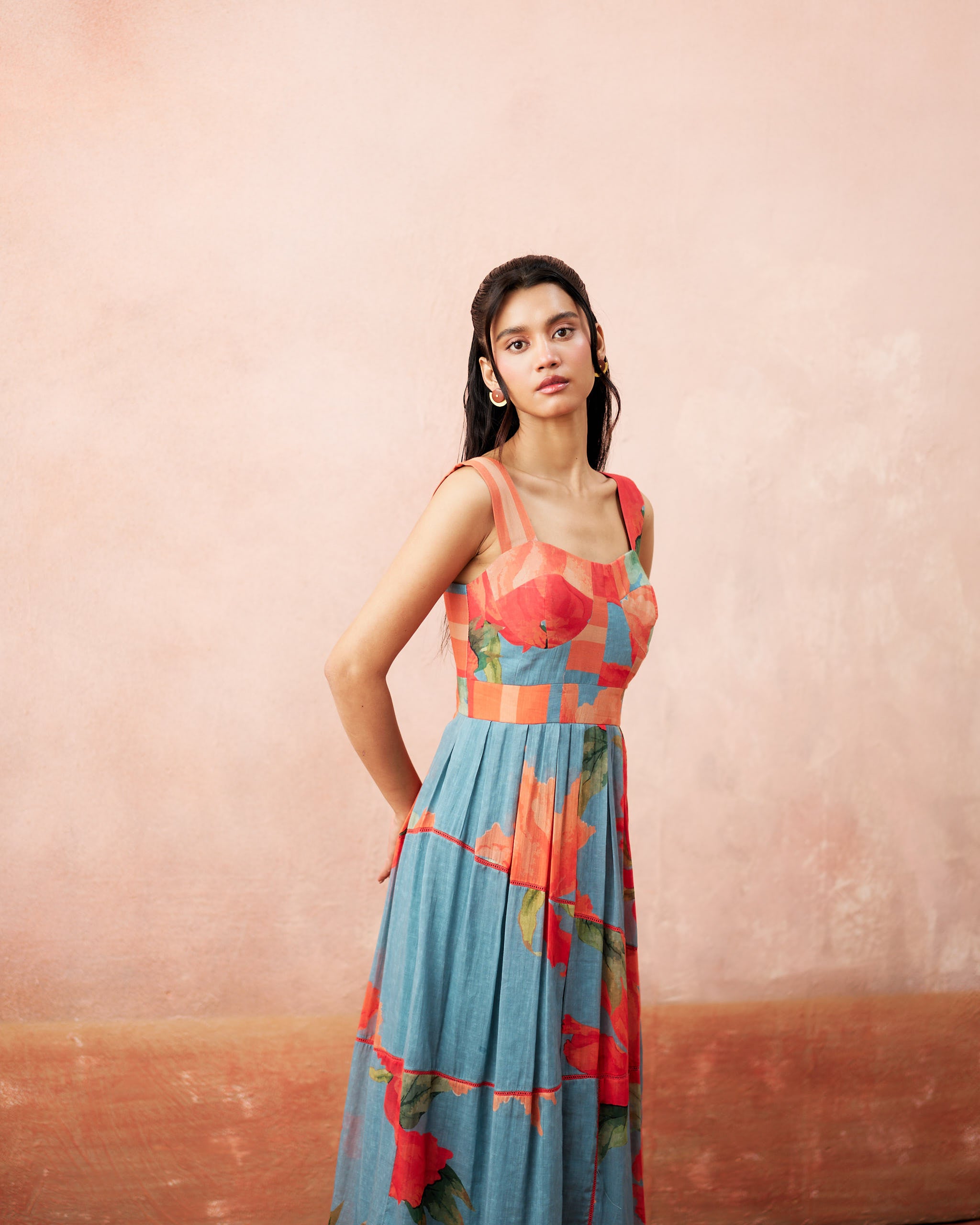 Athika Dress- Bluish Grey