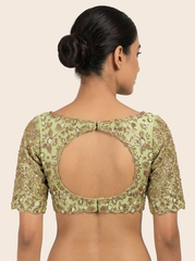 Sea Green Net Embroidery Blouse