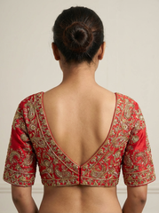 Red Rawsilk Blouse