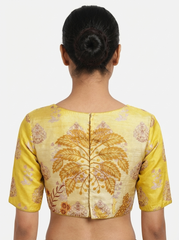 Half White and Yellow Blouse