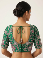 Green Rawsilk Blouse