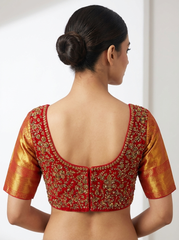 Red Pattu Blouse