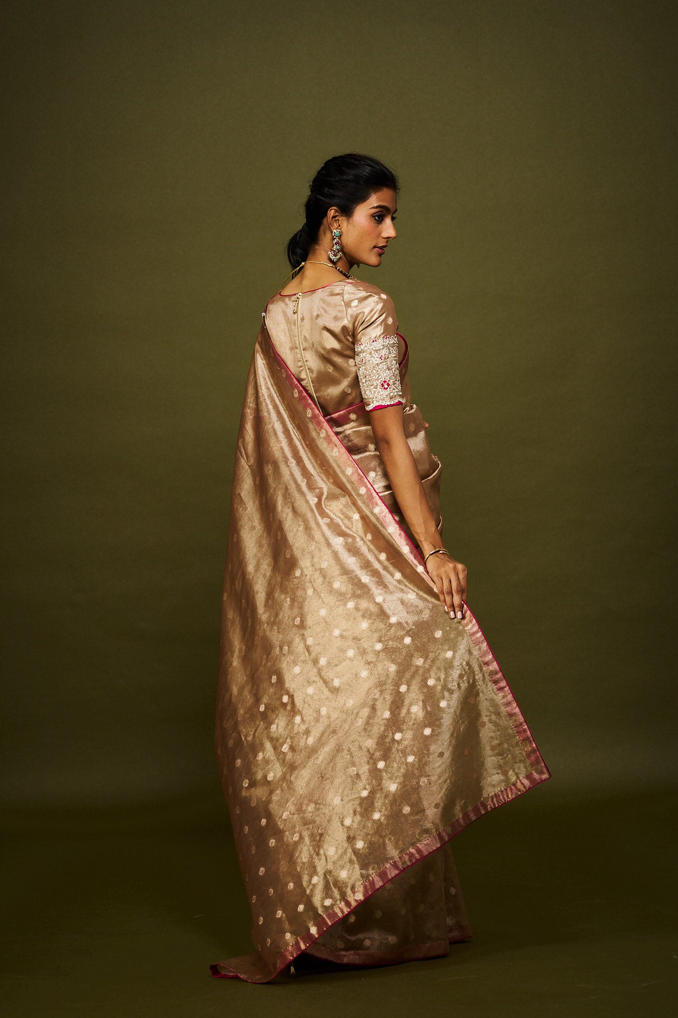 Binita saree set - Copper Gold