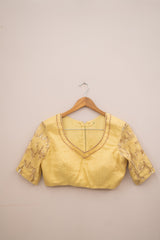 Display Product - Yellow Tissue Embroidery Blouse