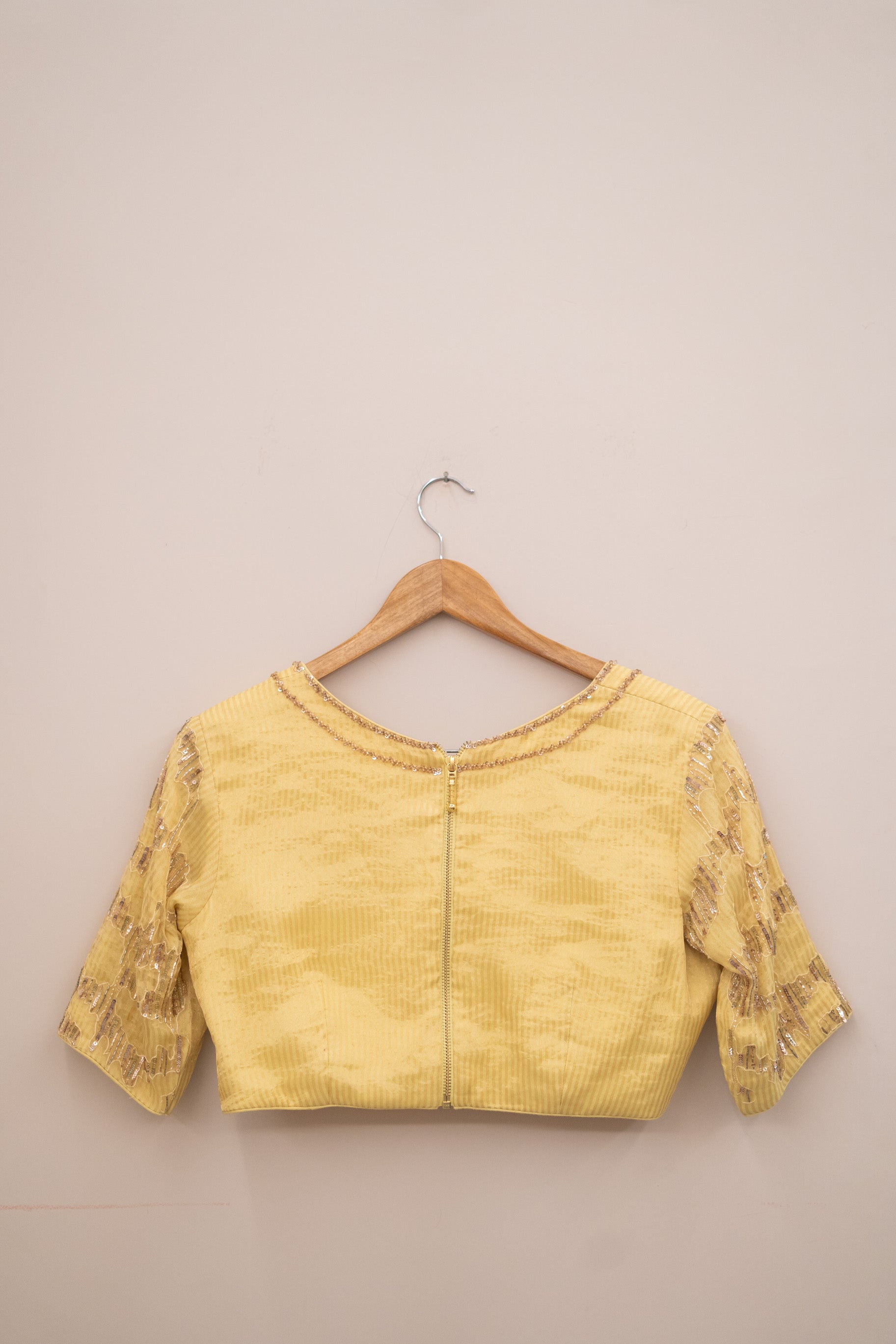 Display Product - Yellow Tissue Embroidery Blouse