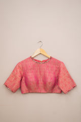 Display Product - Peach Pink  Banaras Blouse