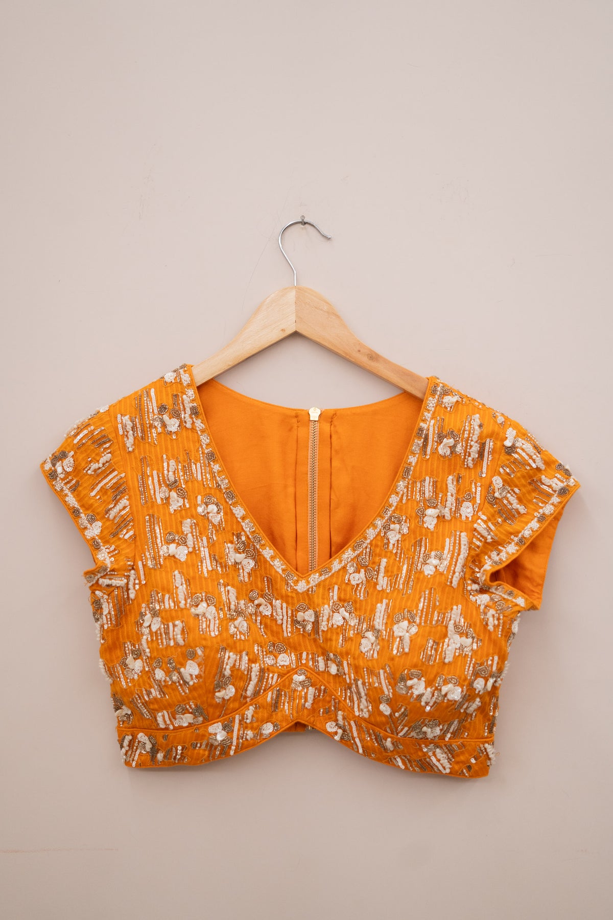 Display Product - Tangerine Orange Embroidery Blouse