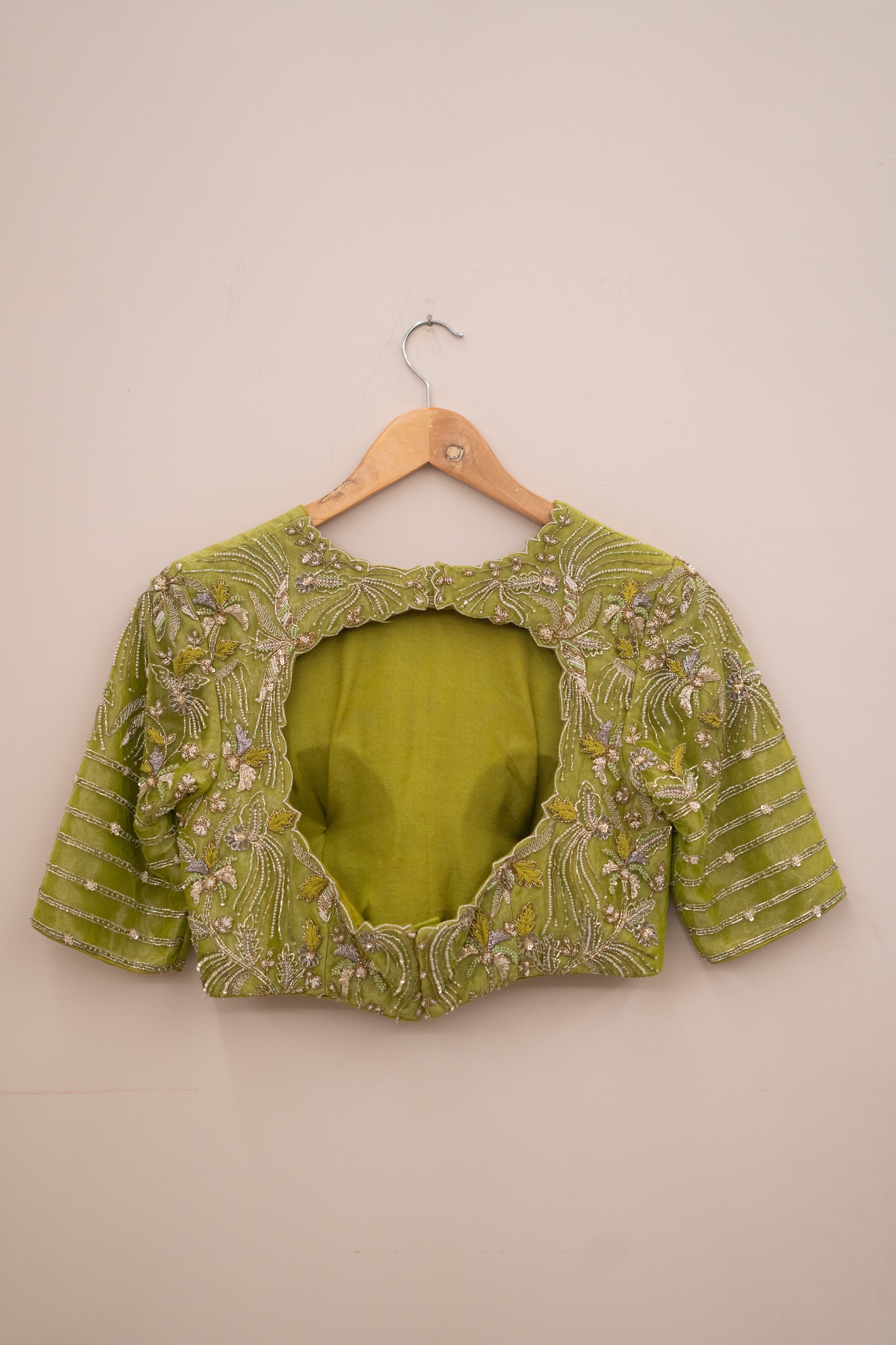 Display Product - Apply Green Embroidery Blouse