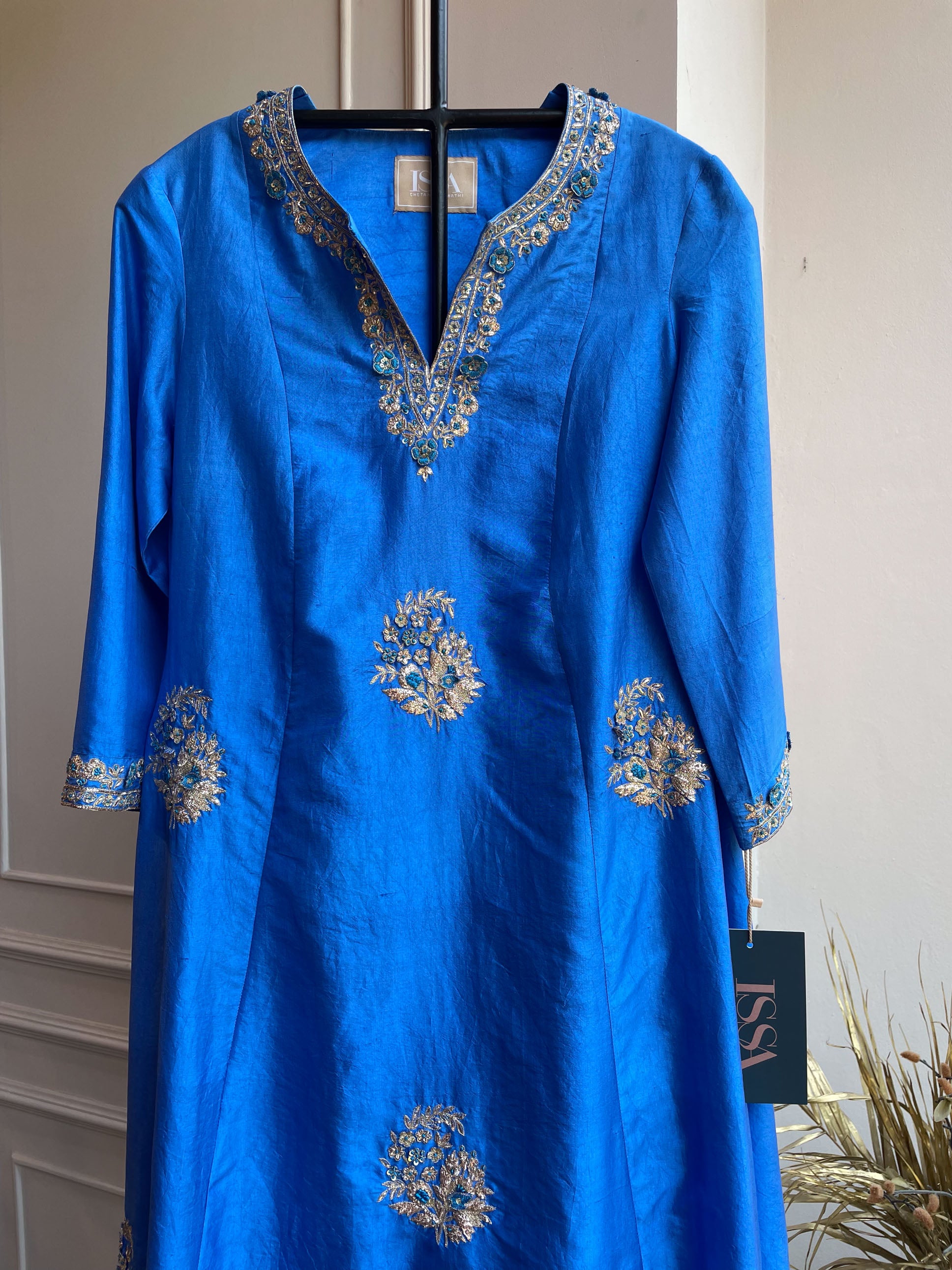 Blue Kurta With Dhoti Pants