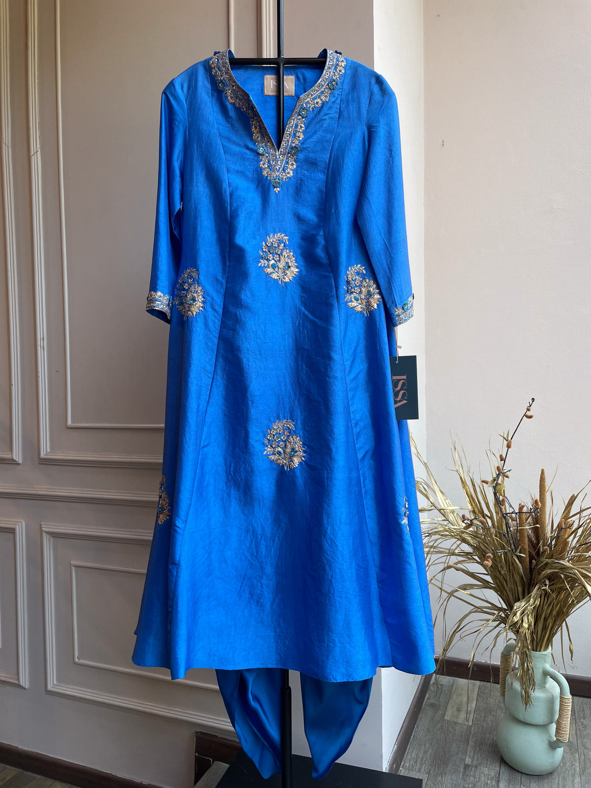 Blue Kurta With Dhoti Pants