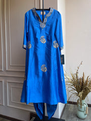 Blue Kurta With Dhoti Pants