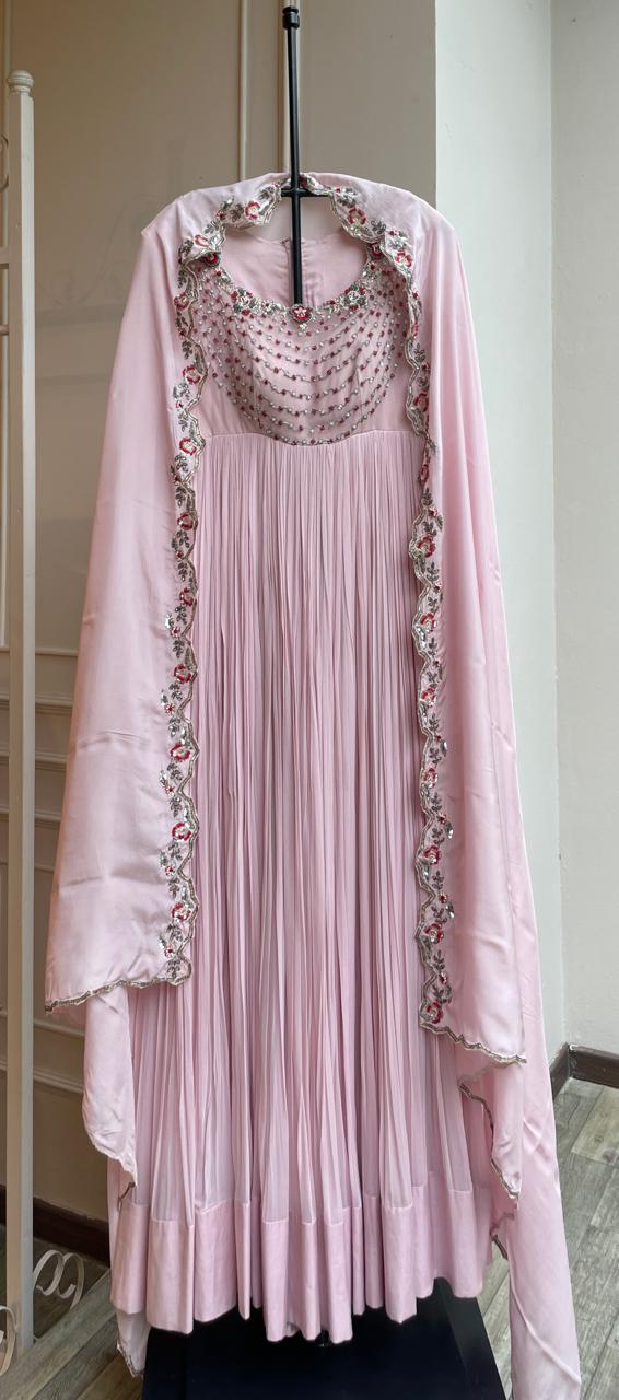 Blush Pink Anarkali With Dupatta
