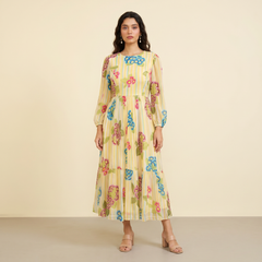 Elvi Floral Dress-Yellow