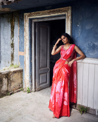 Nora drape saree - Crimson