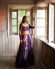 Zera lehenga set- Dewberry