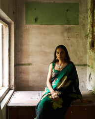 Aurora saree -Basil Green