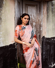 Display Product-Aurora saree - Coral