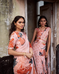 Display Product-Aurora saree - Coral