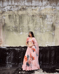 Jessie lehenga set - Coral