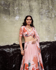 Jessie lehenga set - Coral