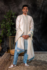 Copy of White Blue Ombrea Sherwani