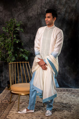 Copy of White Blue Ombrea Sherwani