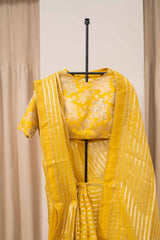 Display Product - Yellow Tissue saree with Benaras Blouse