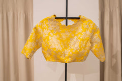 Display Product - Yellow Tissue saree with Benaras Blouse