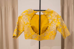 Display Product - Yellow Tissue saree with Benaras Blouse