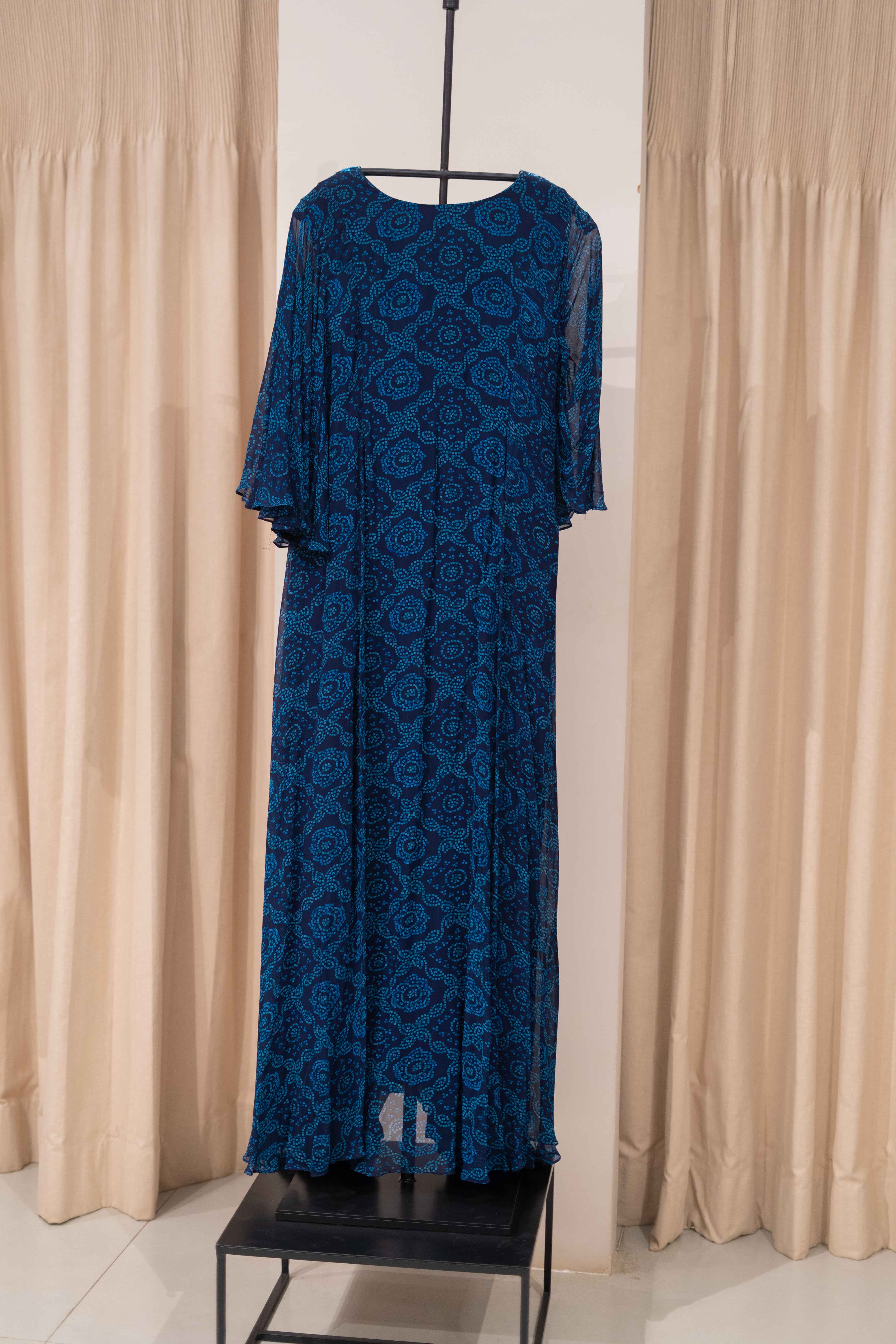 Display Product - Deep Blue Bandini Pleated Dress