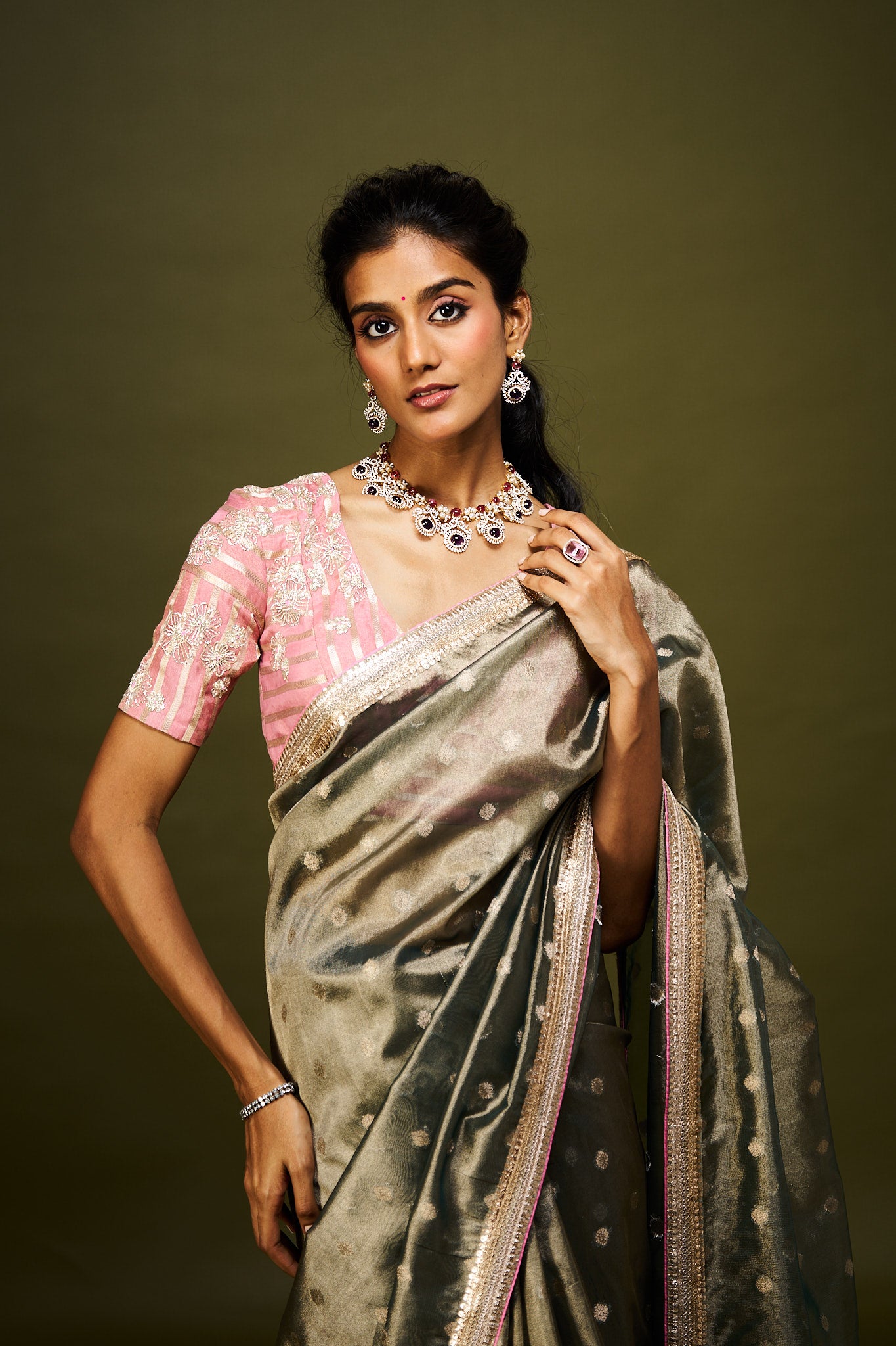 Dvisha saree set - Peacock Blue