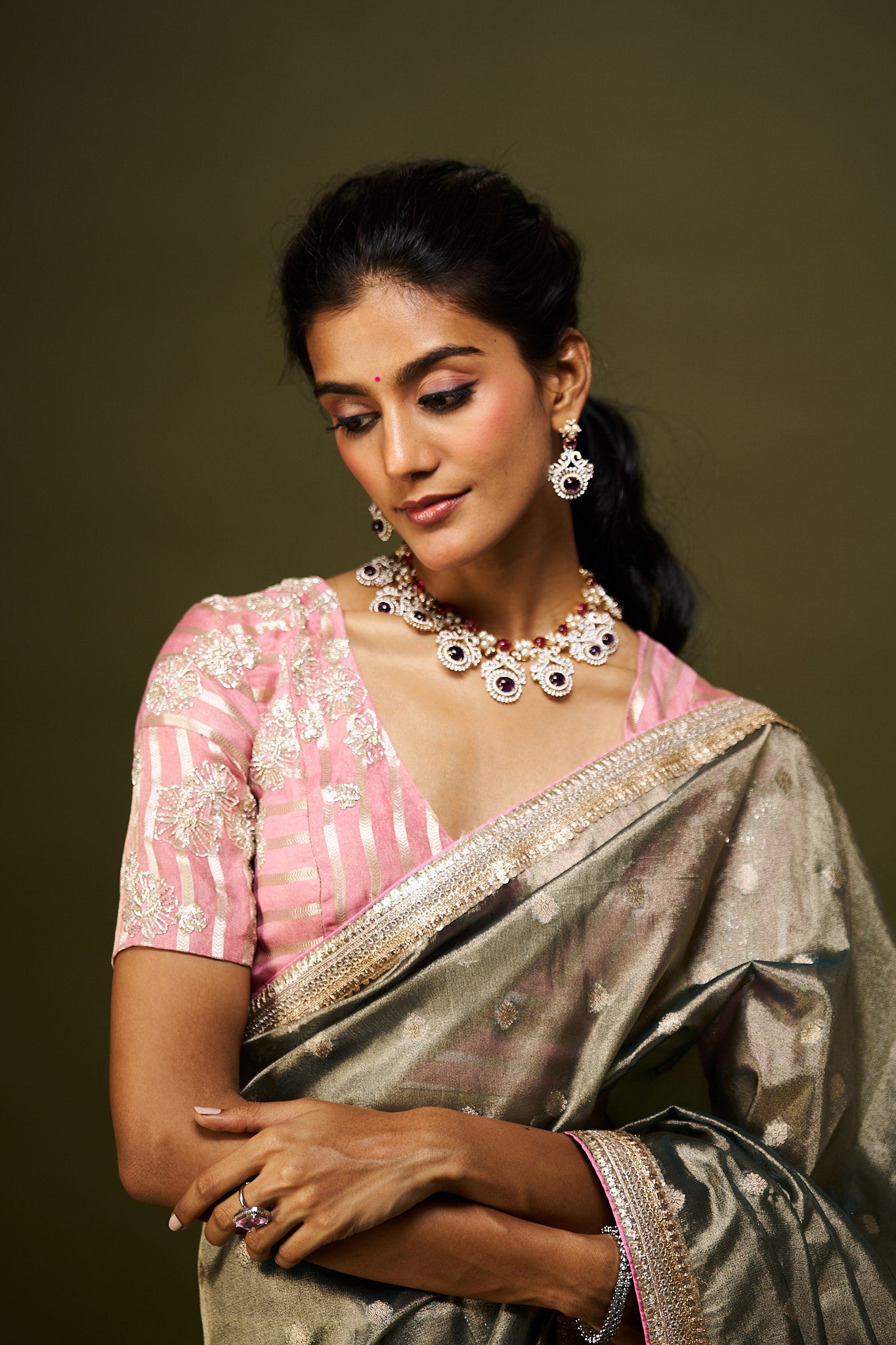Dvisha saree set - Peacock Blue