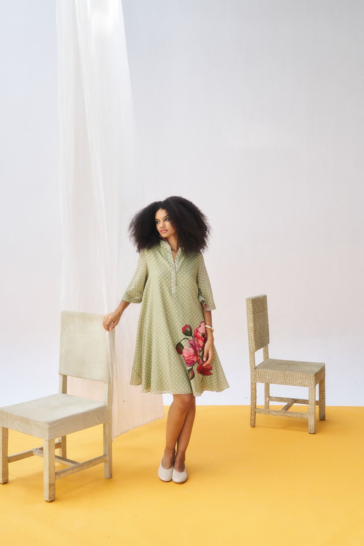 Linda Dress - Moss Green