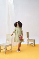 Linda Dress - Moss Green